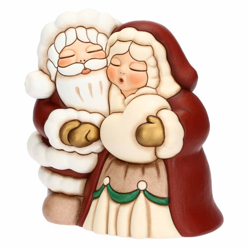 Coppia Babbo e Mamma Natale in ceramica