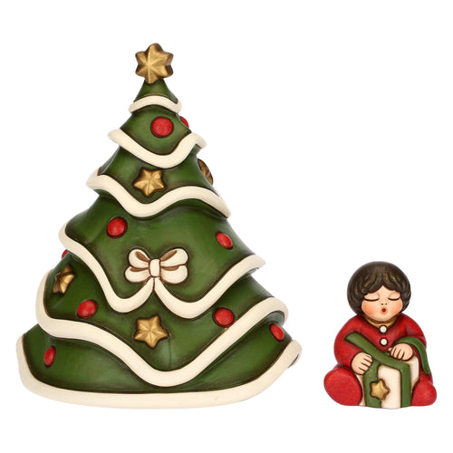Set albero di Natale e bimbo in ceramica