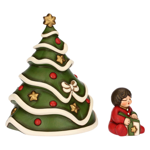 Set albero di Natale e bimbo in ceramica
