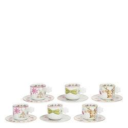 Set 6 tazzine espresso in porcellana Artemis