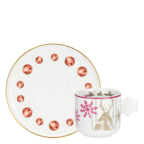 Set 2 tazzine con zuccheriera in porcellana Artemis