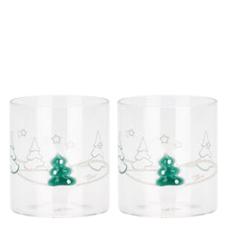 Set 2 bicchieri con alberi di Natale Artemis