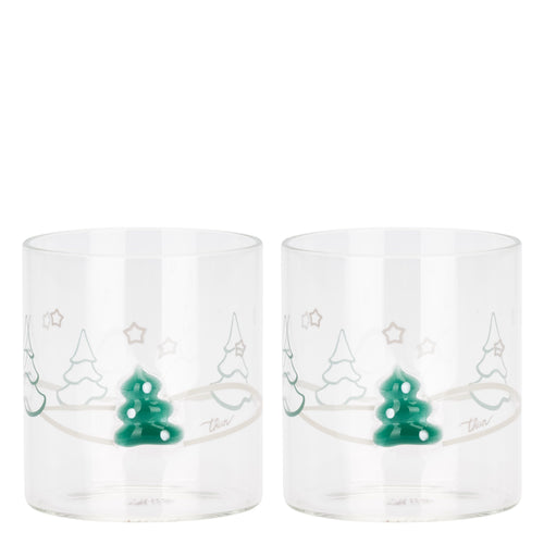 Set 2 bicchieri con alberi di Natale Artemis