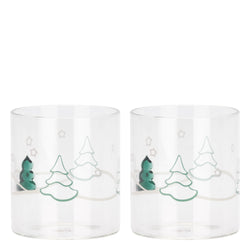 Set 2 bicchieri con alberi di Natale Artemis