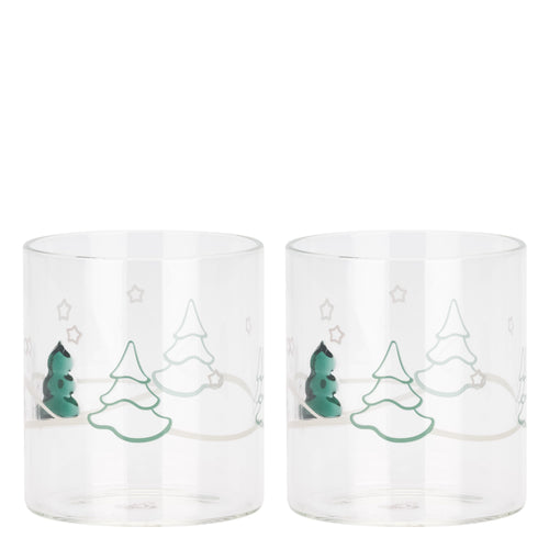 Set 2 bicchieri con alberi di Natale Artemis