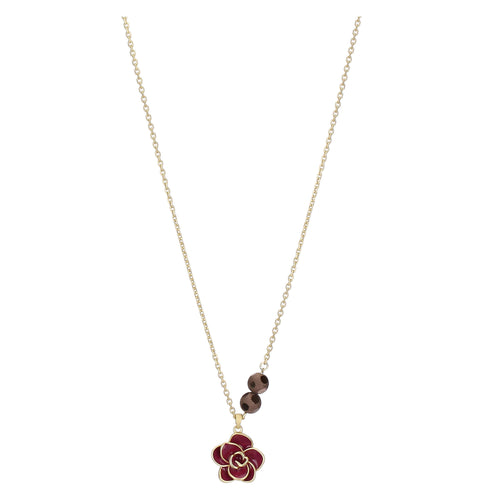 Collana con pendente magnolia viola