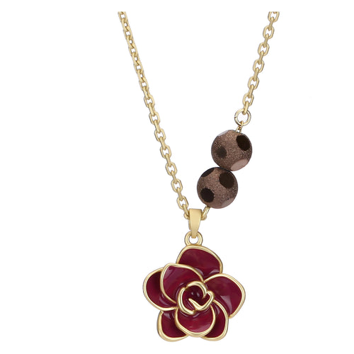 Collana con pendente magnolia viola
