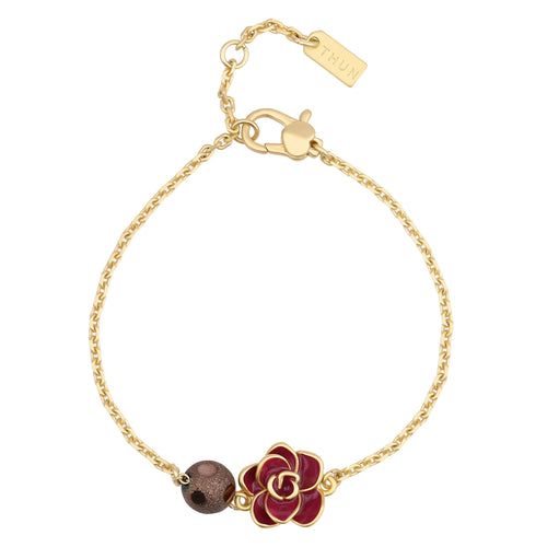 Bracciale con pendente magnolia viola