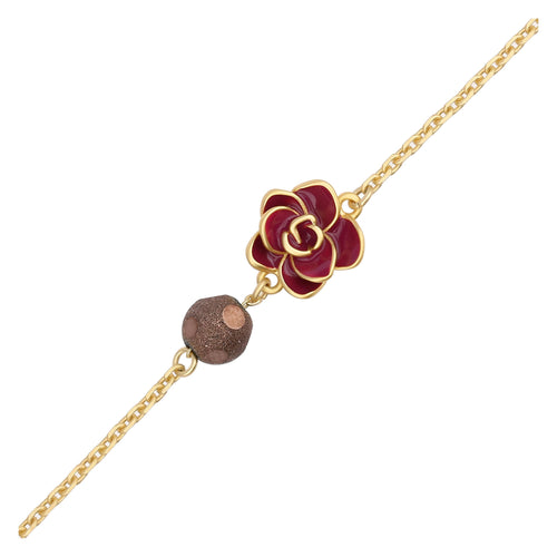 Bracciale con pendente magnolia viola
