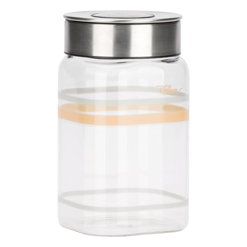 Barattolo in vetro con tappo in acciaio Pure Elegance