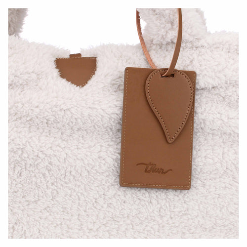 Plaid con borsa, bianco