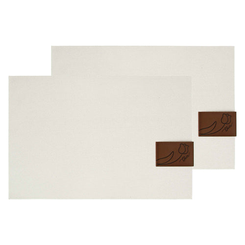 Set 2 tovagliette in PU bianco perlato, Pure Elegance