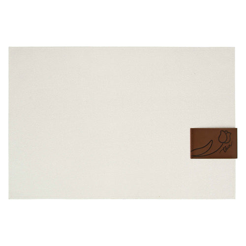 Set 2 tovagliette in PU bianco perlato, Pure Elegance