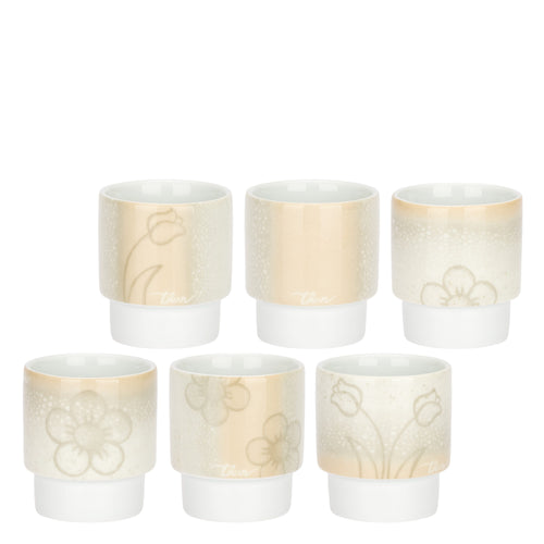Set 6 caffeini in porcellana, Pure Elegance