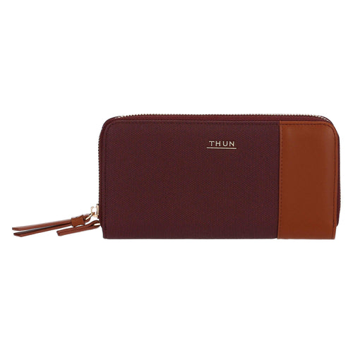 Portafoglio con zip, viola/marrone