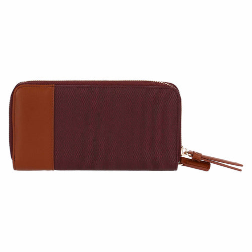 Portafoglio con zip, viola/marrone
