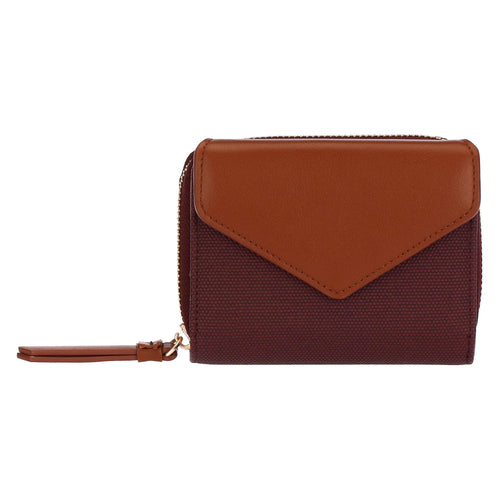 Portafoglio con patta, viola/marrone