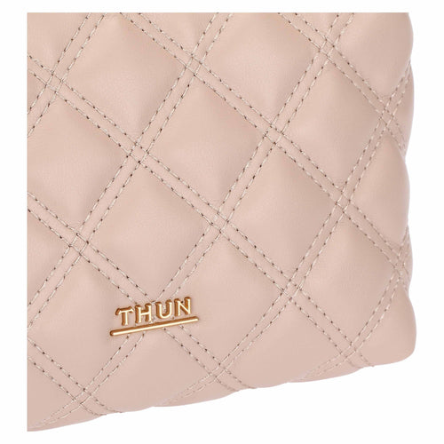 Pochette trapuntata con tracolla, nocciola