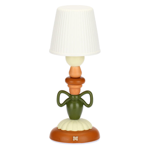 Lampada in porcellana con fiocco, verde
