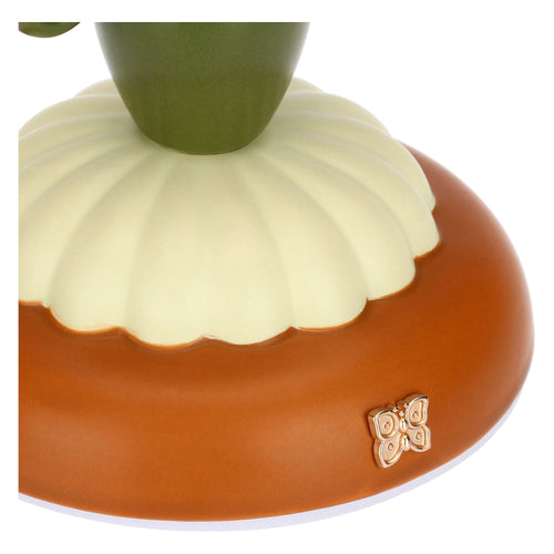 Lampada in porcellana con fiocco, verde