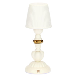 Lampada in porcellana bianca e oro
