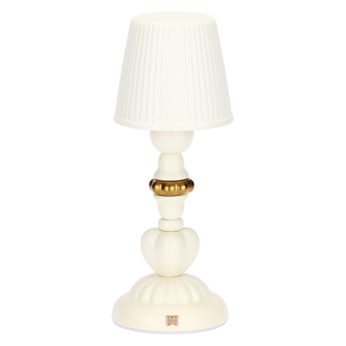 Lampada in porcellana bianca e oro