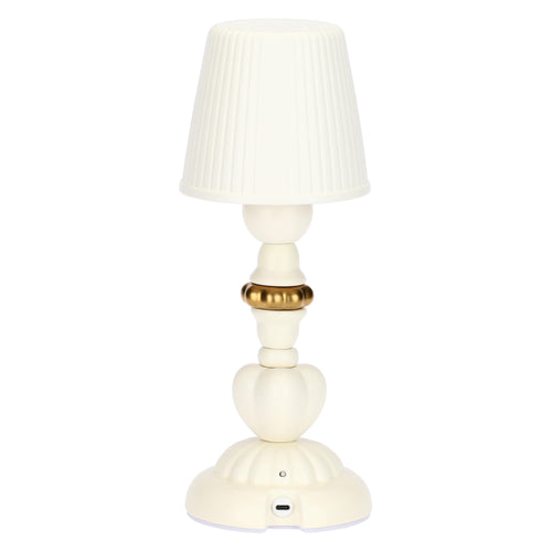Lampada in porcellana bianca e oro