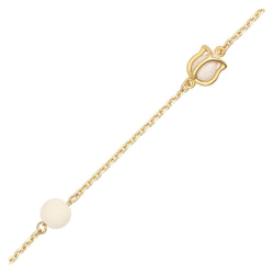 Bracciale con tulipani bianchi