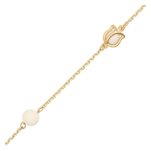 Bracciale con tulipani bianchi