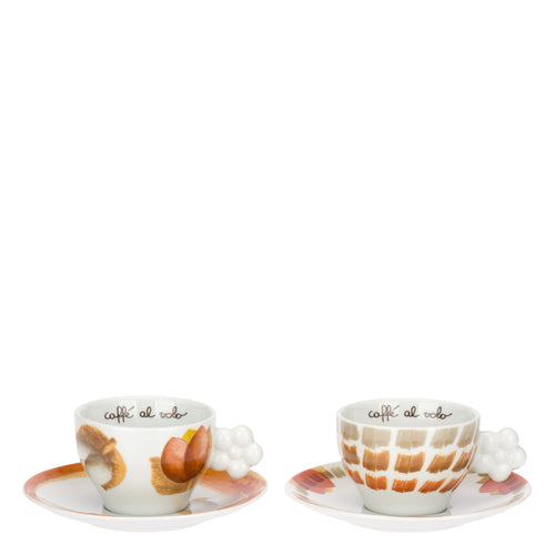 Set 2 Tazze Medie con Piattino, Tulipani