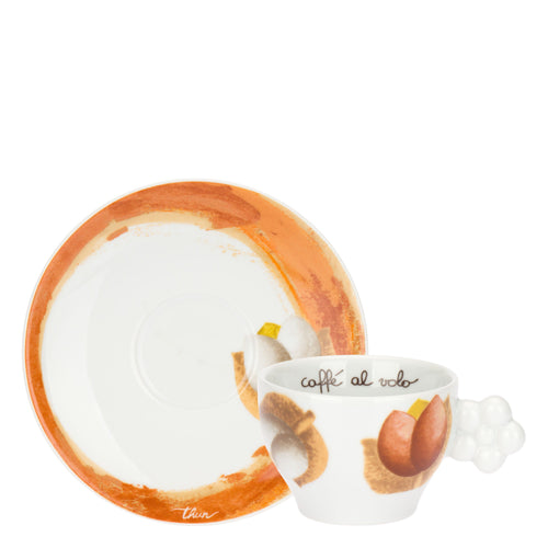 Set 2 Tazze Medie con Piattino, Tulipani