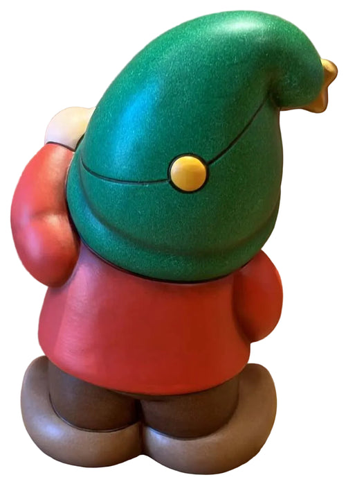Gnomo Oliver con lucine in ceramica grande