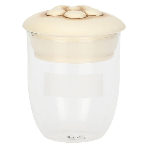 Barattolo in vetro con coperchio margherita in ceramica