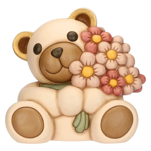 Teddy con mazzo di fiori, maxi