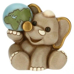 Elefante Elly con mondo in ceramica
