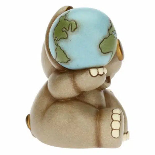 Elefante Elly con mondo in ceramica