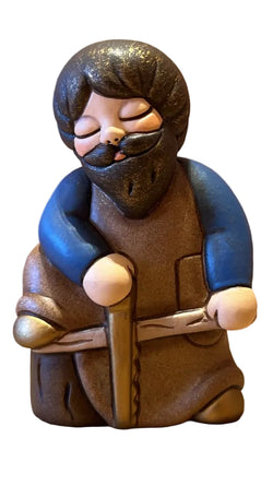 Falegname in ceramica Presepe Classico, Blu
