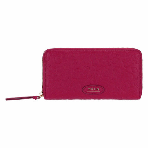 Portafogli con chiusura zip in copelle bordeaux