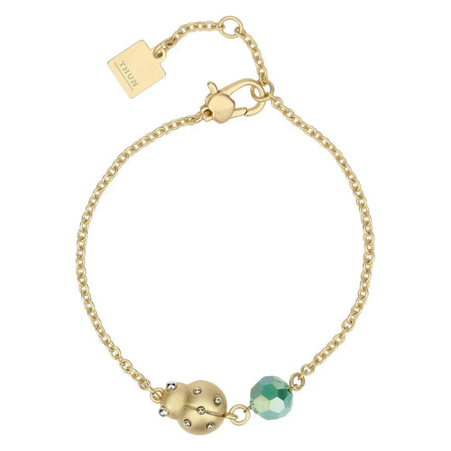 Bracciale con coccinella e perlina