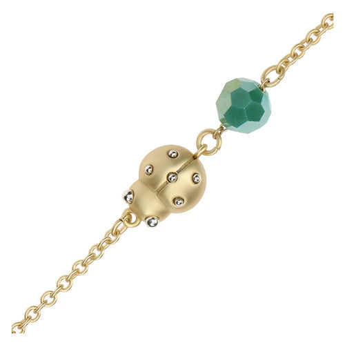 Bracciale con coccinella e perlina