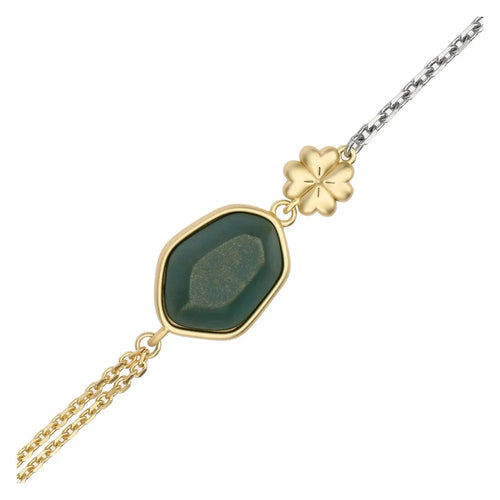 Bracciale con pietra ceramica e quadrifoglio