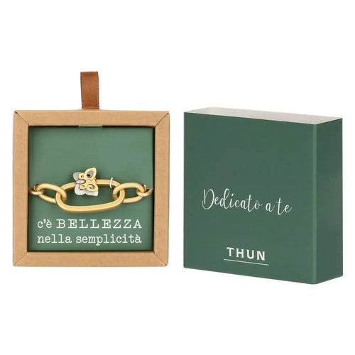 Bracciale a maglie ovali con farfalla