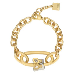 Bracciale a maglie ovali con farfalla