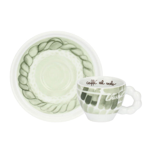 Set 2 tazzine espresso e zuccheriera in porcellana AbbracciAMI