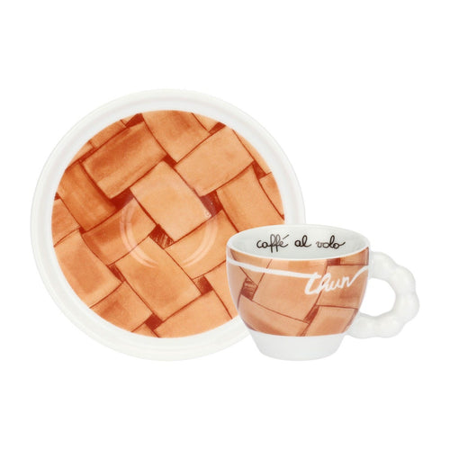 Set 2 tazzine espresso e zuccheriera in porcellana AbbracciAMI