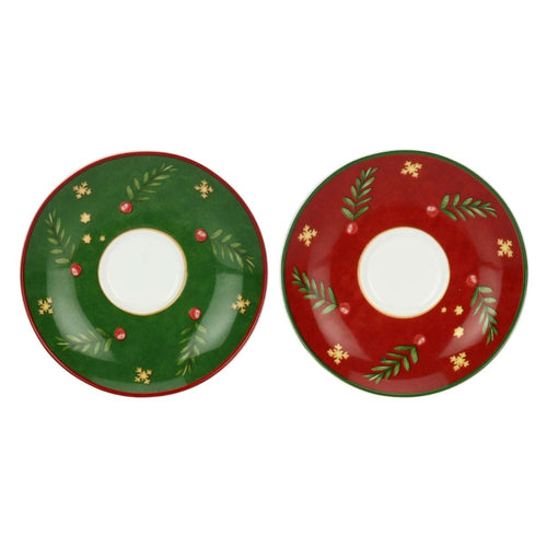Set 2 tazzine espresso e zuccheriera in porcellana Sorprese di Natale