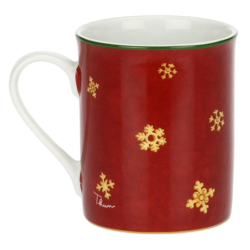 Mug rossa in porcellana Sorprese di Natale