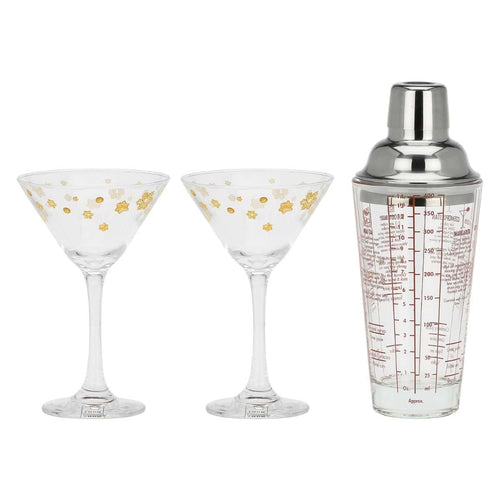 Set 2 bicchieri Martini con shaker Sorprese di Natale