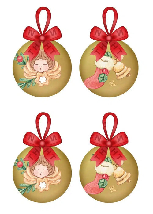 Set 4 palline di Natale piccole oro
