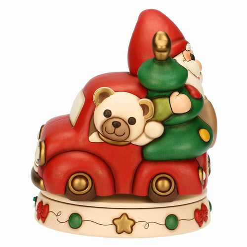 Carillon gnomo Oliver e teddy con furgoncino in ceramica, maxi - THUN S3424A82